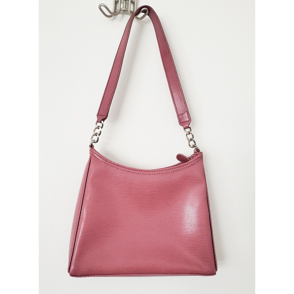 Liz Claiborne Pink Mini Shoulder Bag Y2K Textured Faux Leather Pink Lining - Picture 2 of 16